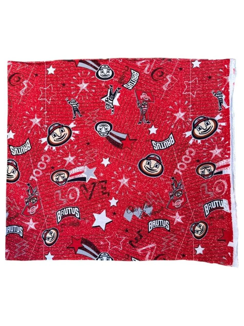 Ohio State University‎ Buckeyes Brutus Fabric Panel 3/4 Yard Red Knit 27”x60”